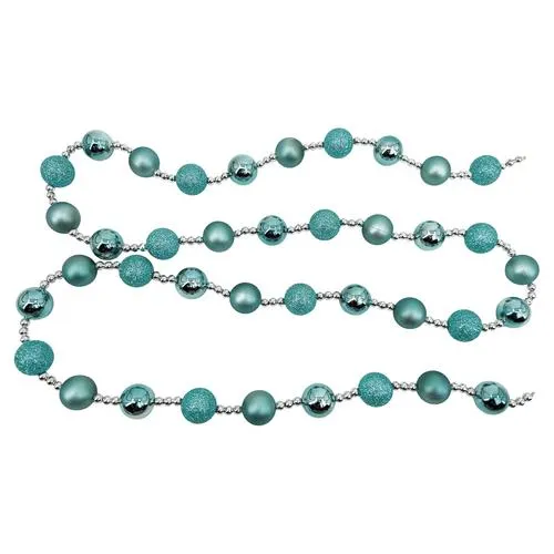 Enchanted Forest® 6'7" Turquoise Shatterproof Ornament Christmas Garland