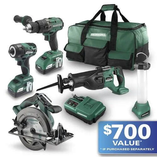 Masterforce BOOST® 20-Volt Brushless Cordless 5-Tool Combo Kit
