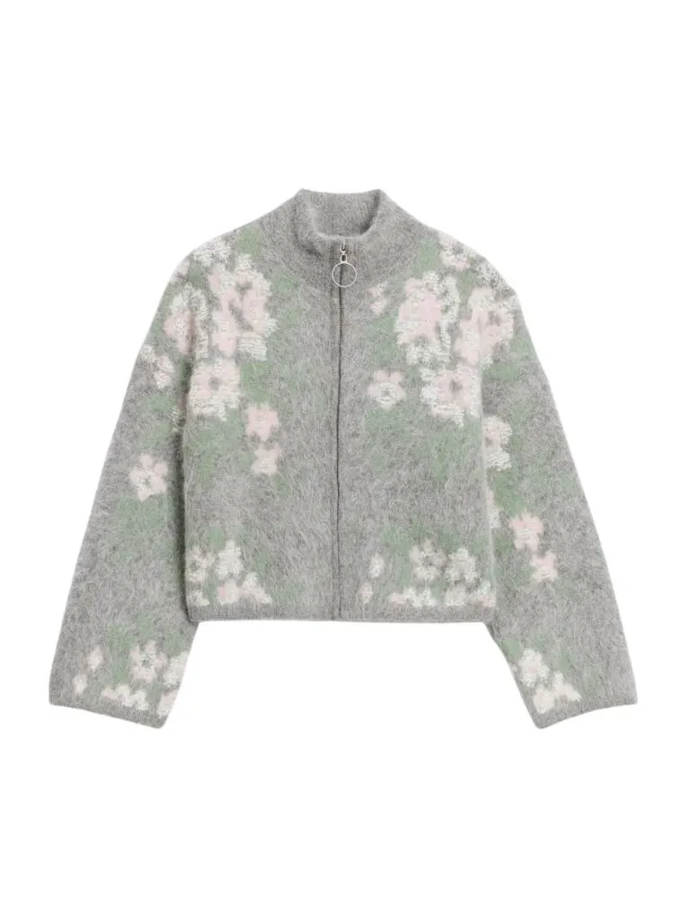 Tine Floral Cardigan - Grå