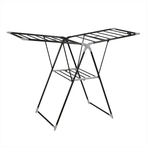 Tender de ropa reforzado plegable con alas 160 cm y base negro