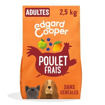 Lot Edgard & Cooper pour chien Adult poulet sans céréales (2 x 2,5 kg)