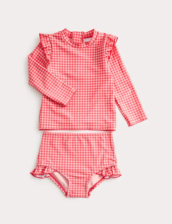 2-teiliges Badeset mit Gingham-Muster (0–3 J.)