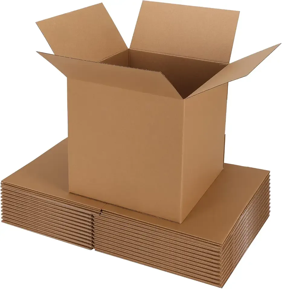 ZBEIVAN Shipping Boxes Mailers 12x12x12 inches Corrugated Cardboard Small Packing Kraft Moving Mailing Box, Pack of 10