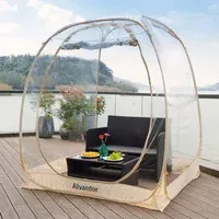 Carpa Alvantor Burbuja Beige Tienda Iglú Transparente para Exteriores con Protección Climática y Montaje Instantáneo