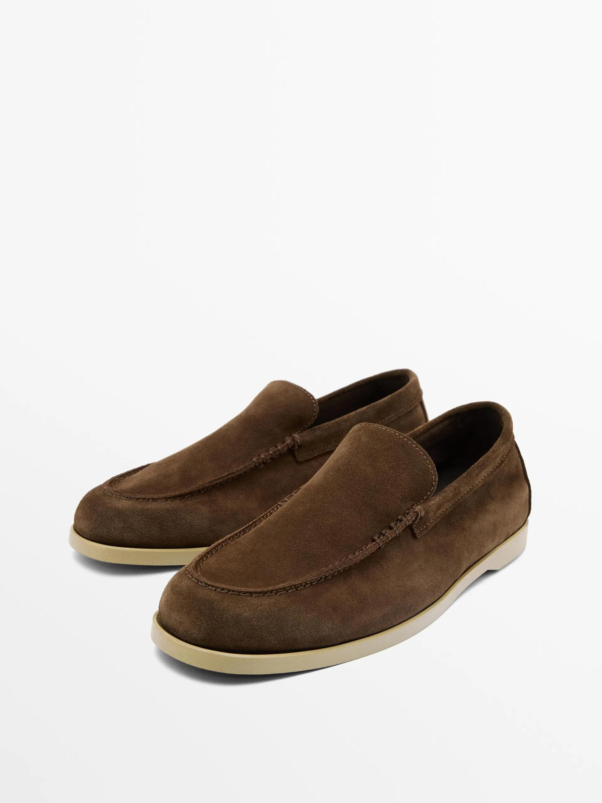 Zachte splitsuède loafers