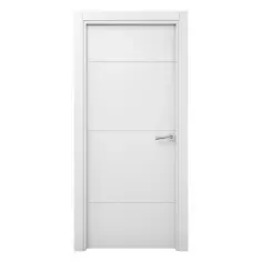 Puerta de interior maciza lacada Carys blanca 82,5cm izquierda