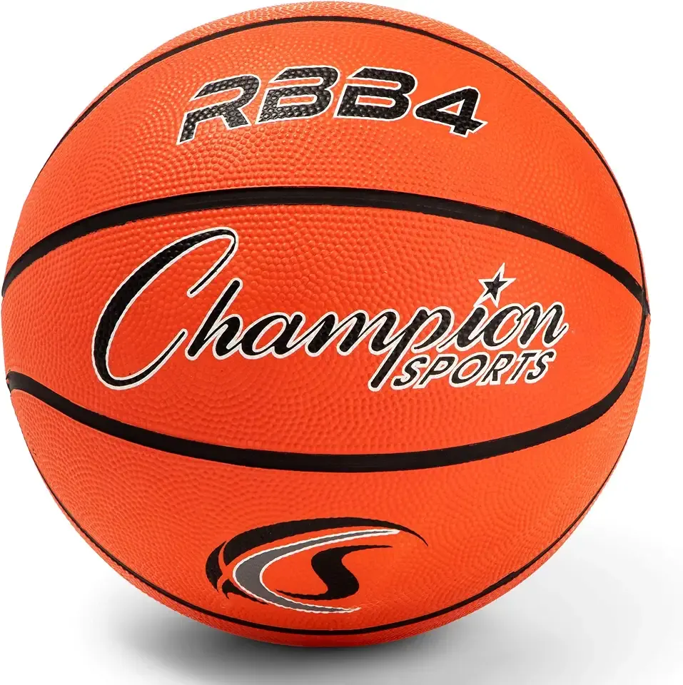 Champion Sports Rubber Basketballs – Durable Indoor & Outdoor Training & Recreational Game Balls, Multiple Sizes & Colors