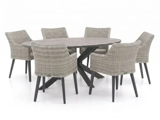 Manifesto Matese/Fidenza ovaal 180cm dining tuinset 7-delig