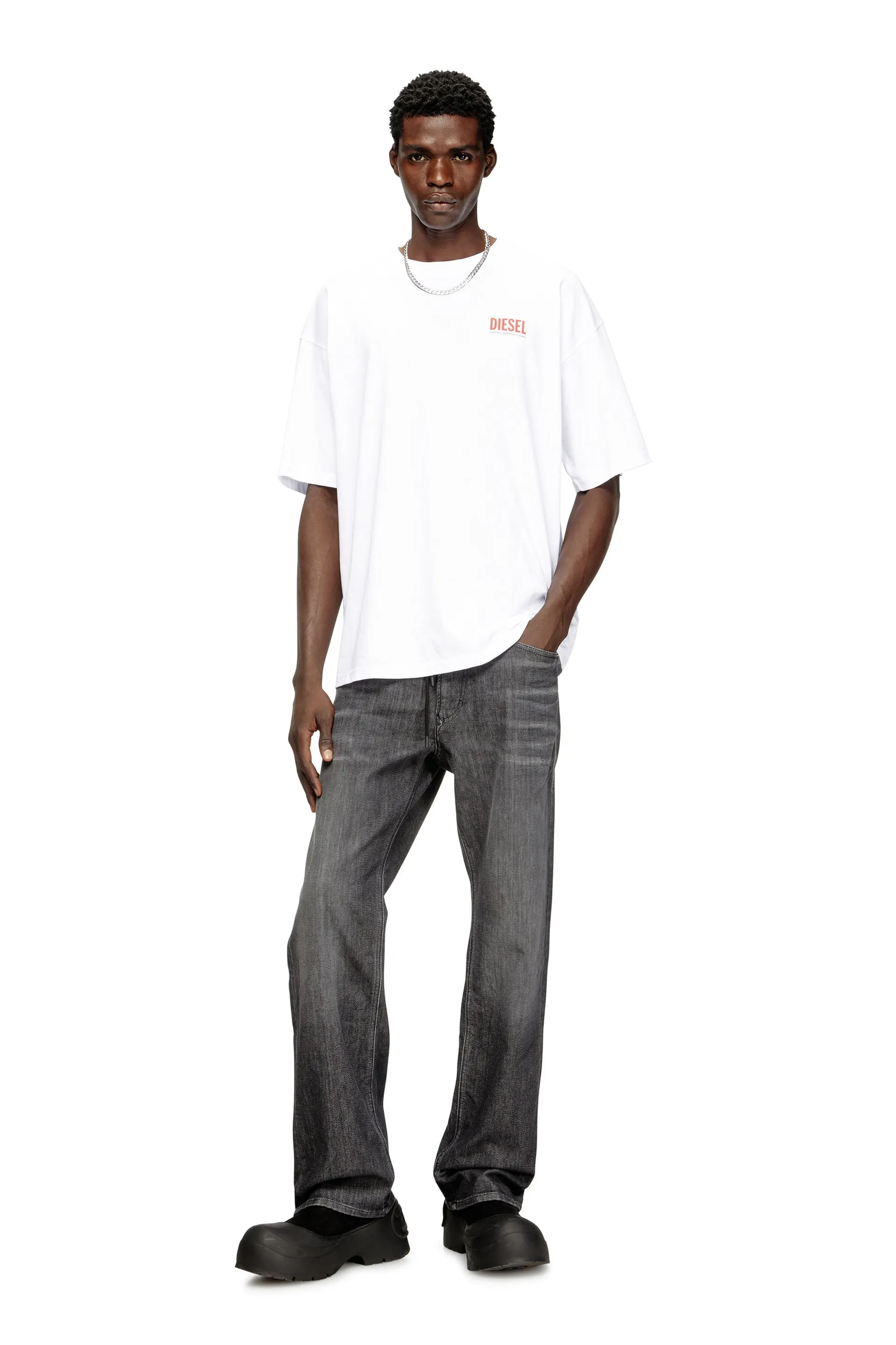 Cotton T-shirt with Diesel Biscotto print