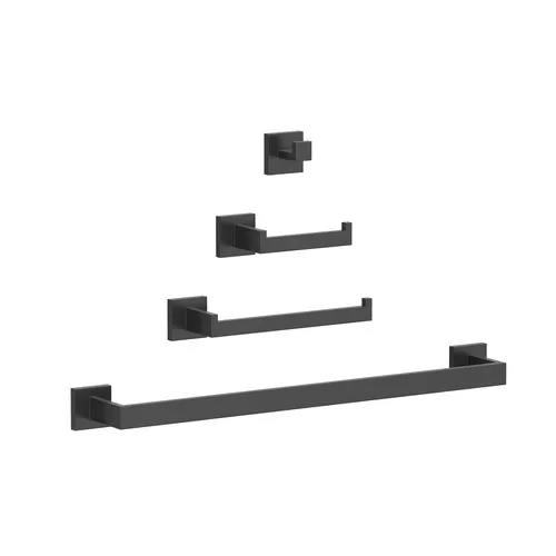 Grandjoy® 4-Piece Matte Black Bathroom Hardware Set