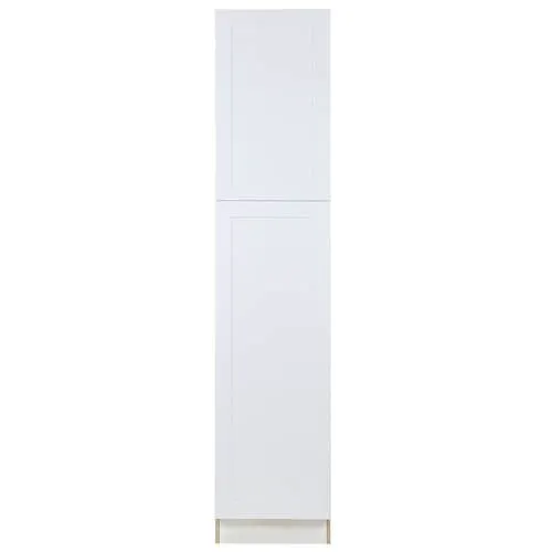 Edson 18-inch W x 84-inch H x 24.5-inch D Shaker Style Assembled Kitchen Pantry Cabinet/Cupboard in Solid White with Adjustable Shelves (T188424L)