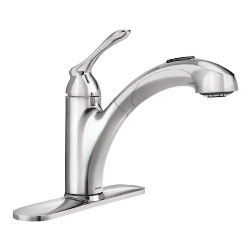 MOEN Banbury Single-Handle Pull-Out Sprayer Kitchen Faucet with Power Clean in Chrome