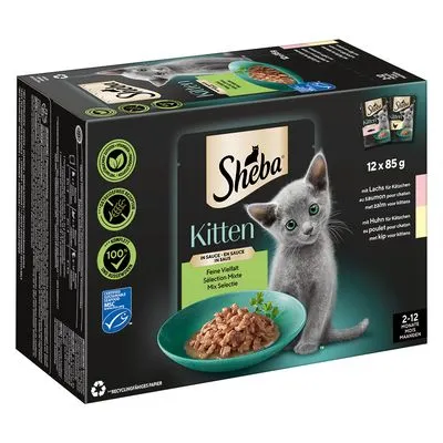 Sheba Kitten Sélection mixte 12 x 85 g pour chaton