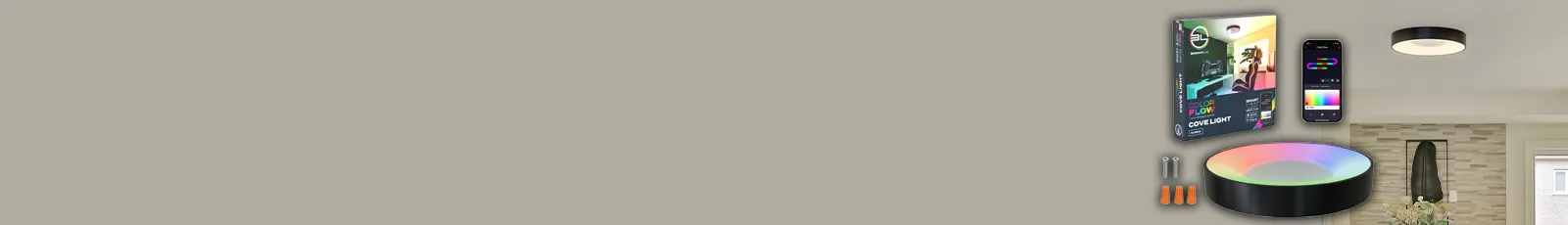 BrightLux Lighting Color Flow 13-7/9"W Integrated LED Flush Mount Ceiling Light