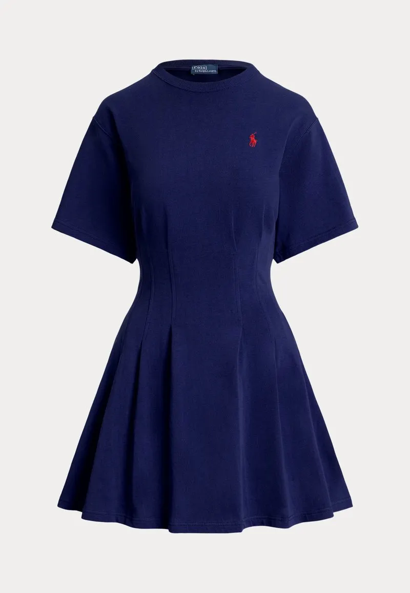 SHAPED COTTON JERSEY TEE DRESS - T-skjortekjole - newport navy