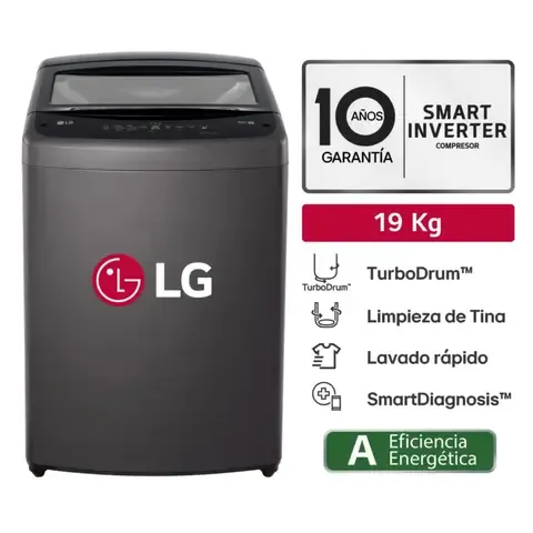 Lavadora Automática LG WT19BVTB 19 kg Negro Claro