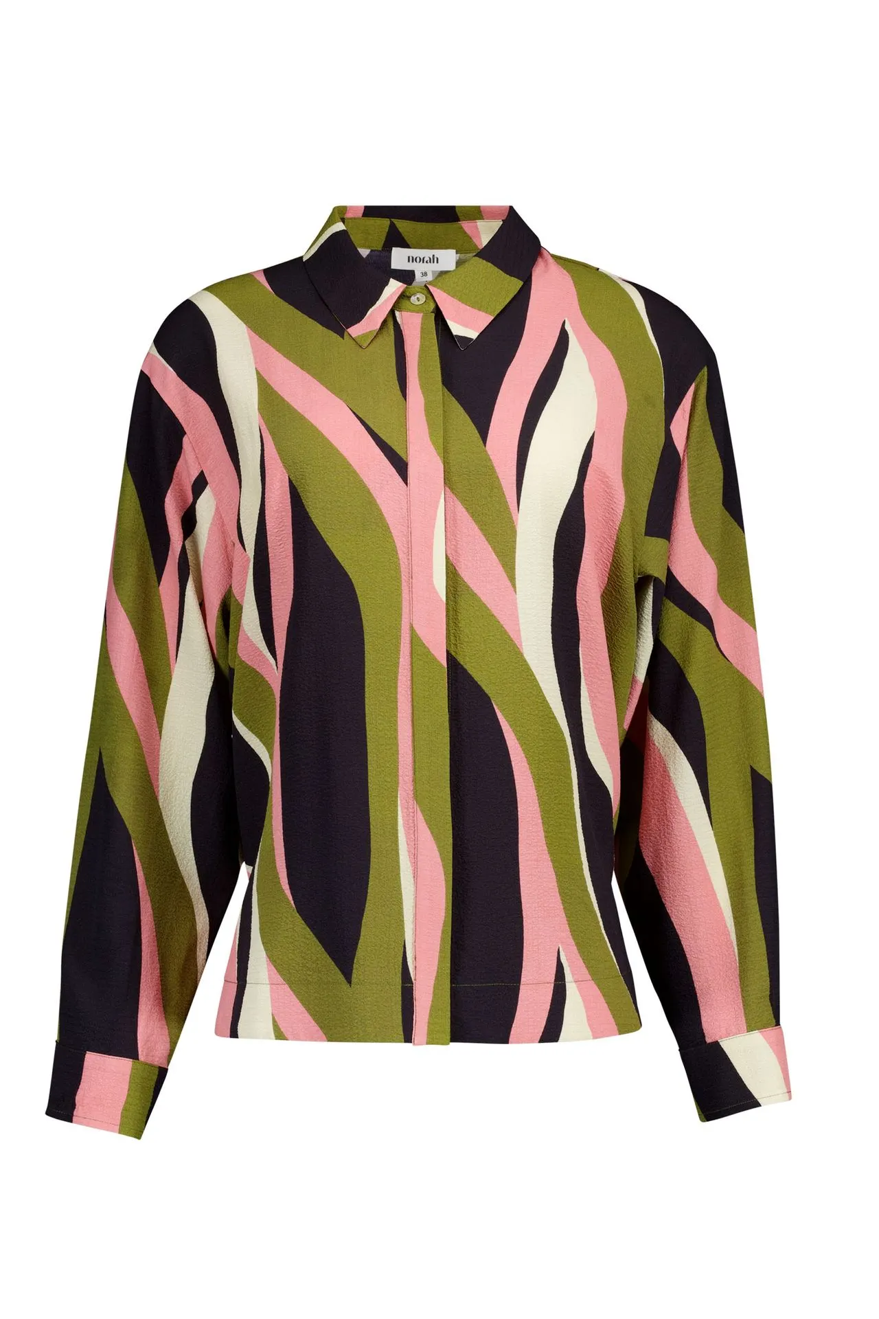 Groen/roze gestreepte blouse