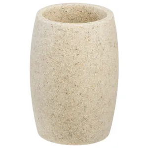 Bicchiere da bagno porta spazzolini Sand L 8 x H 11.5 in resina beige