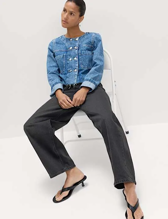 Mid Rise Barrel Jeans