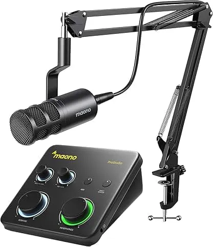 MAONO USB Audio Interface for PC & XLR Dynamic Microphone: Interface with XLR Input 24-bit/192kHz Routing Software Loopback for Recording Music, Guitar, Podcast, Streaming MAONO USB Audio Interface for PC & XLR Dynamic Micropho…