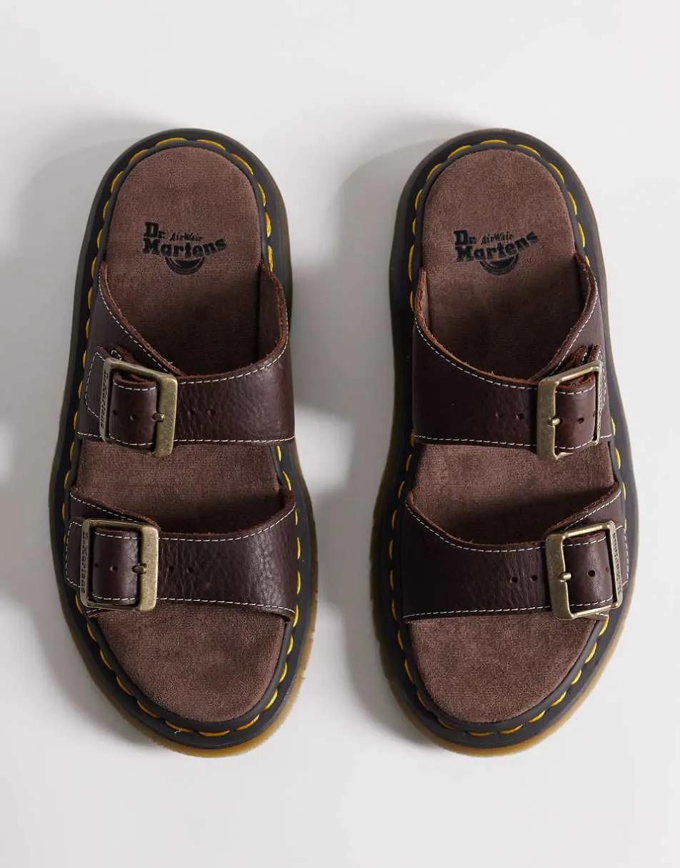 Dr Martens Josef slide sandal in dark brown