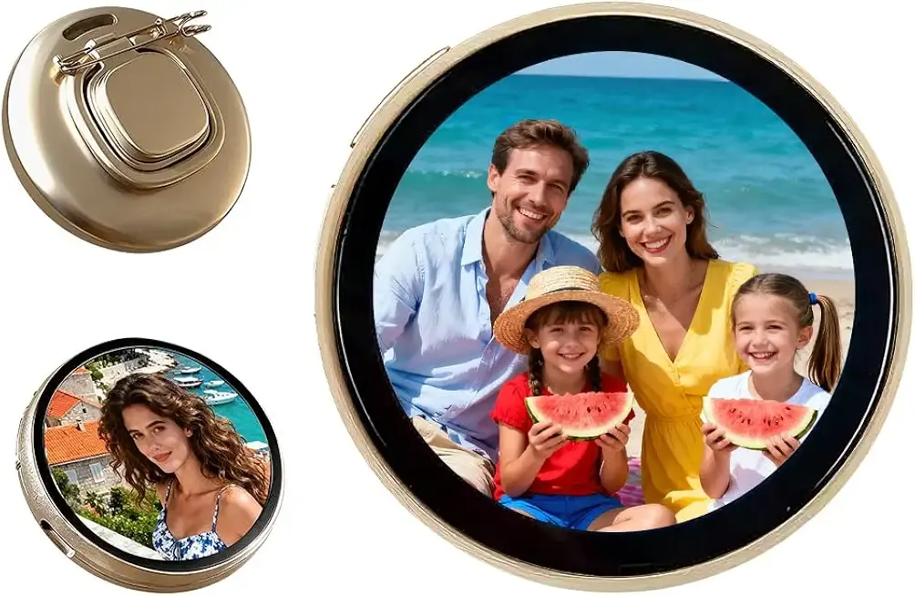 Battery Power Digital Photo Frame Button Badge Electronic Button LED Screen Customizable Touchscreen Photos GIFS & Animations Valentines for Class Lunar New Year Gift Digital Picture Frame