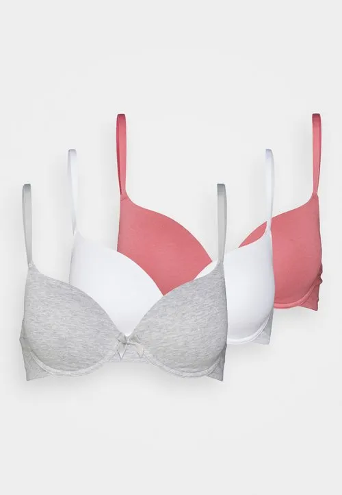 3 PACK - T-skjorte-BH - pink/grey/white