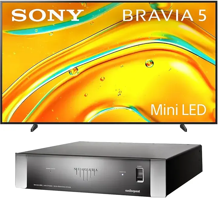 Sony K98XR50 98 Inch Bravia Mini LED 4K HDR TV with an AudioQuest NIAGARA3000USA Low-Z Power Noise Dissipation AC Power Conditioner (2025)