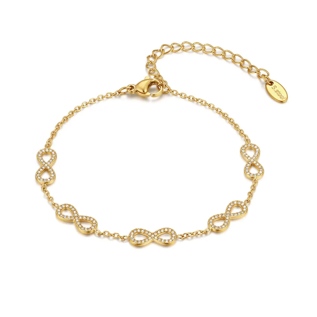Armband in edelstaal, oneindigheidstekens