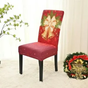 Fundas para sillas navideñas de poliéster elástico - Funda protectora lavable - Funda para comedor, decoración del hogar