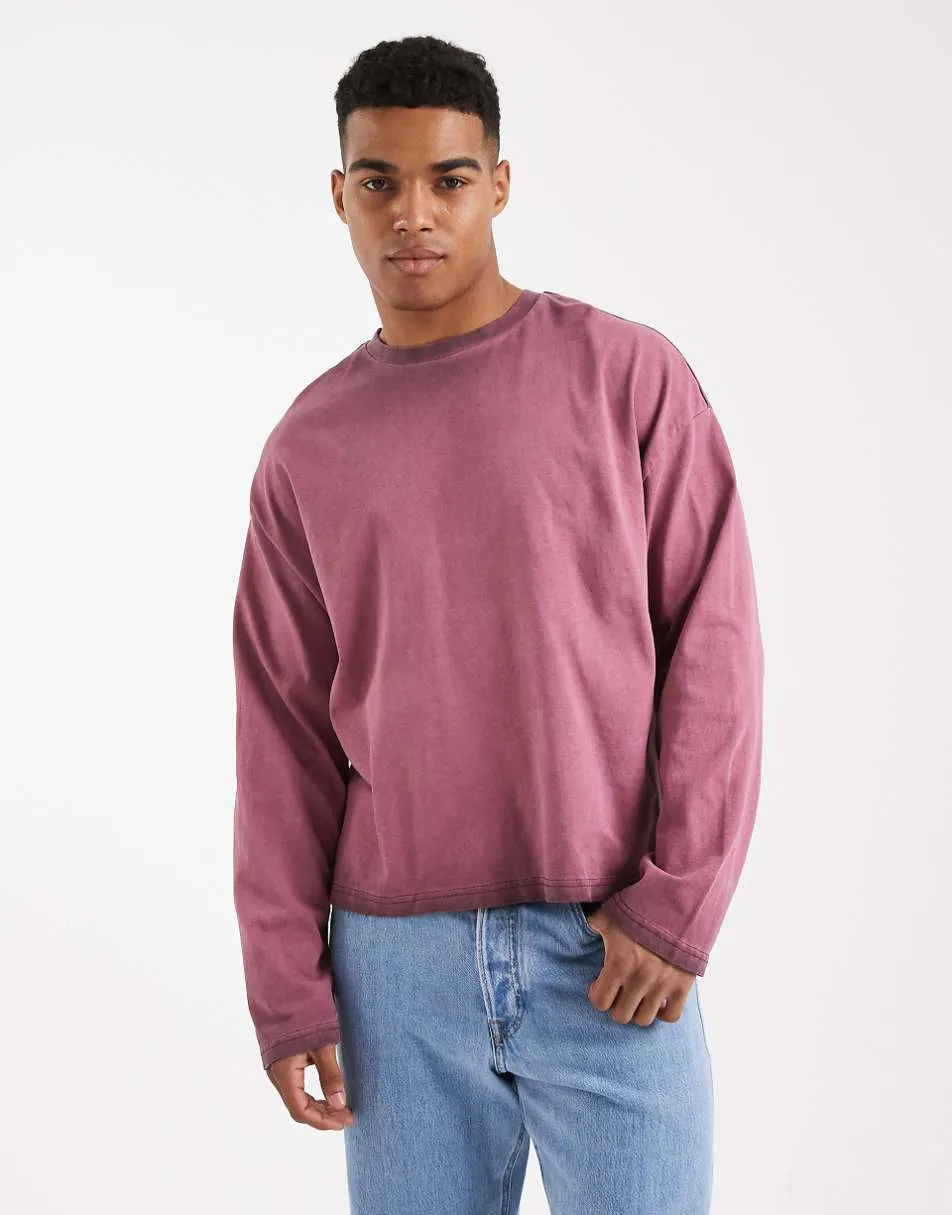 Cotton On relaxed fit y2k long sleeve top in velvet plum