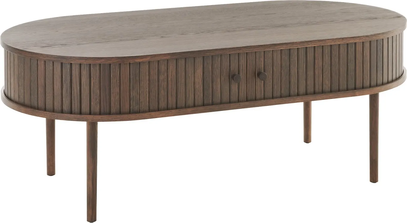 Slide sofabord ovalt Brun