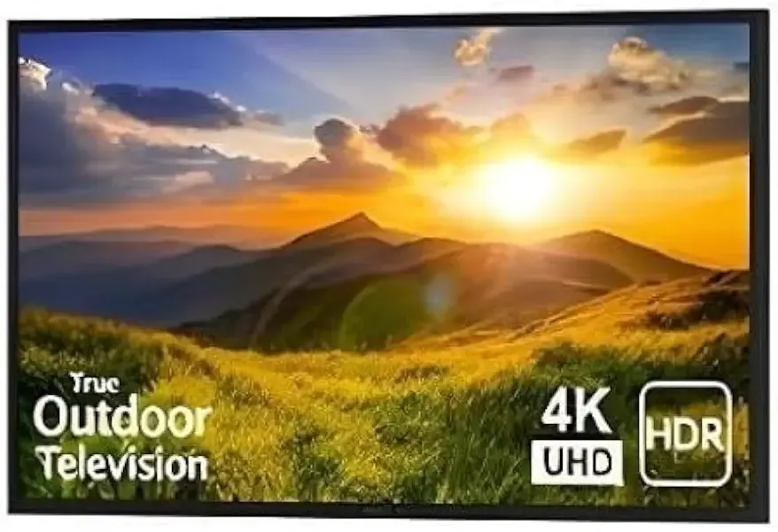 SB-S2-65-4K-BL Signature 2 Series 65-Inch 4K Ultra HD HDR Partial Sun Outdoor TV with TruVision Anti-Glare Technology, IP55 Weatherproof Rating – Black