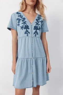 Vestido vaquero bordado