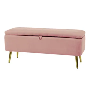 Pouf Contenitore in velluto Rosa Antico