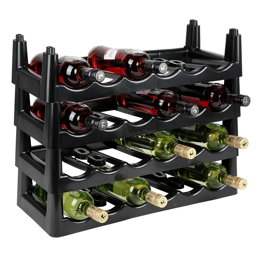 Heidrun Flaschenregal stapelbar Schwarz