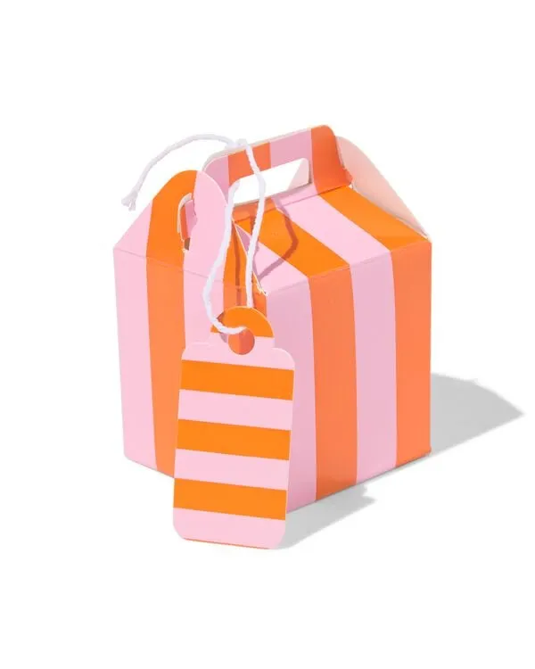 doosje vouwbaar 5x5x5cm strepen - 6 stuks