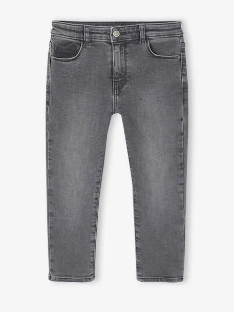 Jean slim fille morphologik tour de hanches large - gris