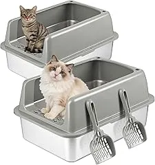 Kirecoo 2 Pack Stainless Steel Litter…