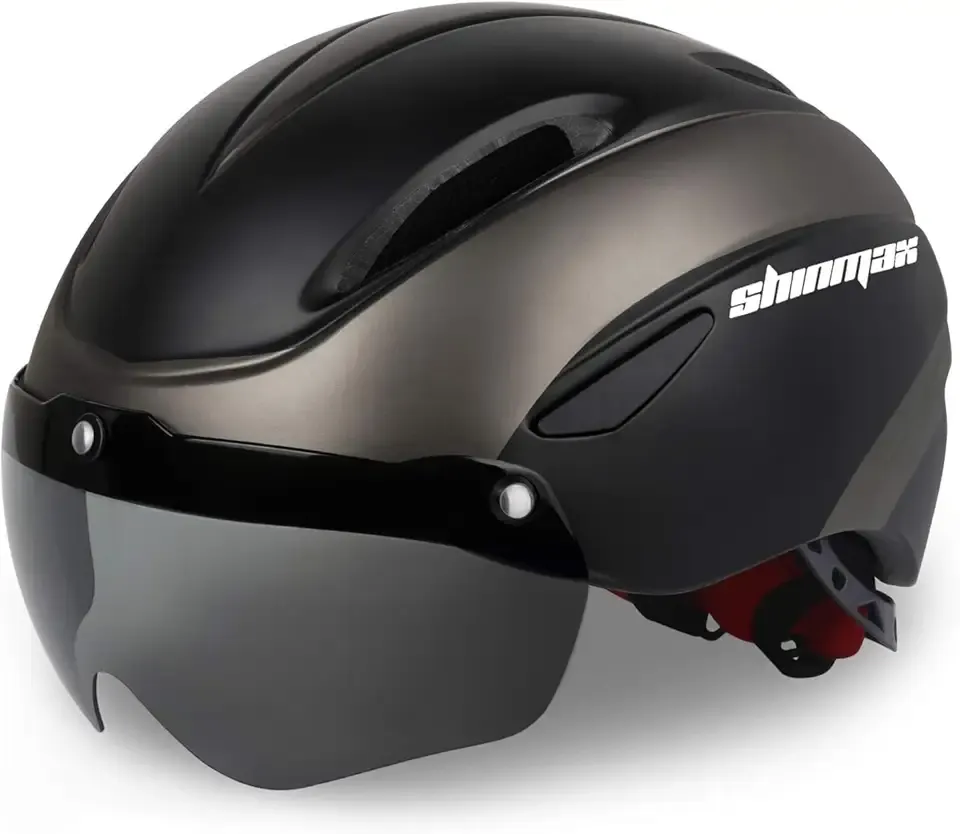 Shinmax Bike Helmet for Men Women, Bicycle Helmet with Detachable Magnetic Goggles Adjustable for Adult Road Biking Mountain Cycling Helmet