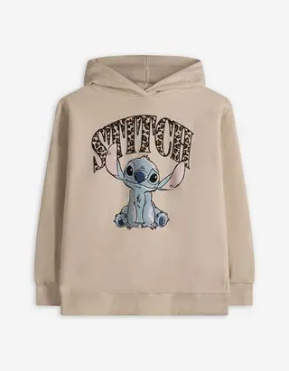 Felpa con cappuccio - Lilo e Stitch - Beige