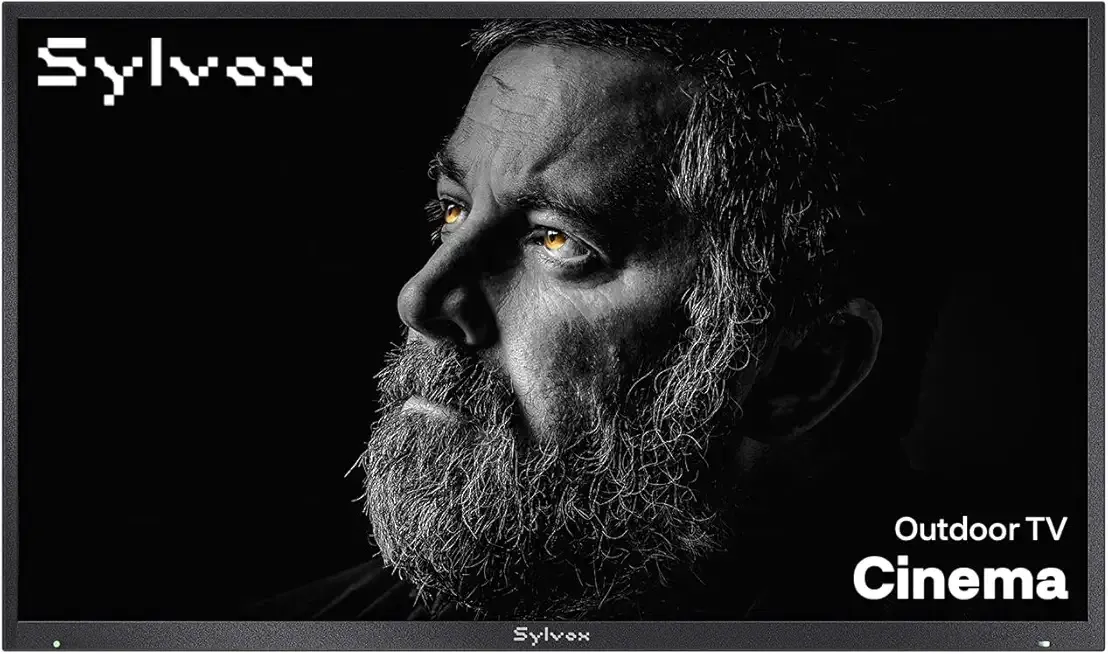 SYLVOX Outdoor TV, 75-Inch Helio QLED Mini LED TV 120Hz, 2000 Nits, IP56 Waterproof, Anti-Glare, Dolby Atmos Speakers 30W*2, Smart Television for Patio, Backyard & Full Sun Areas (Cinema Series)