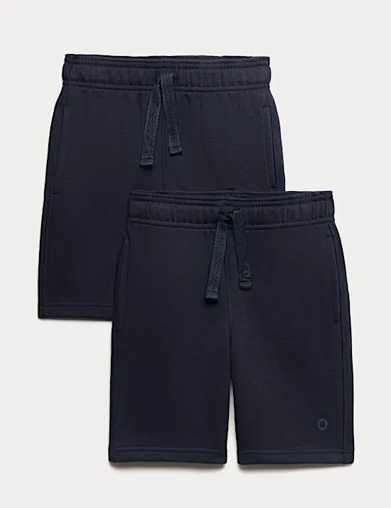 2er-Pack Unisex-Sweat-Shorts für die Schule (2–16 Jahre)