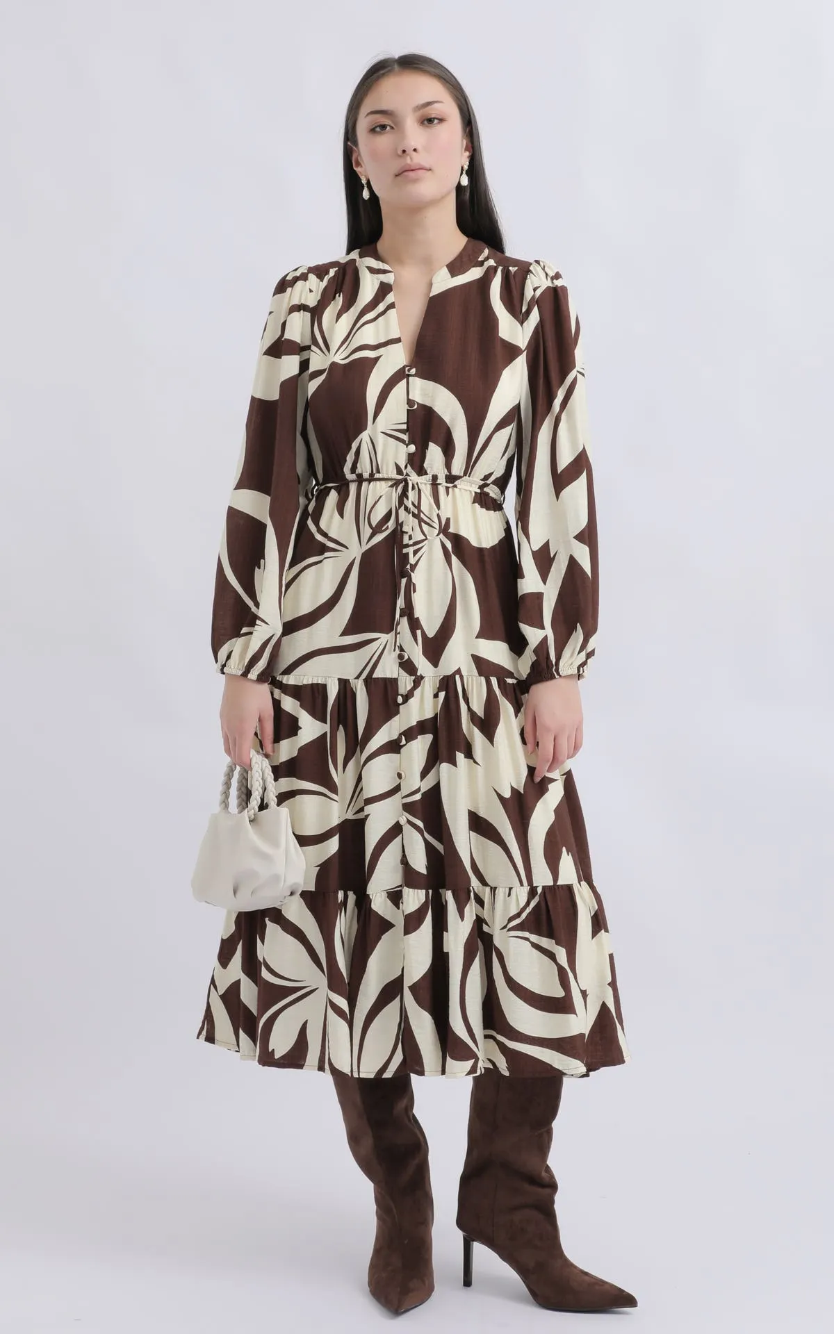 Voile Button Front Shirt Dress