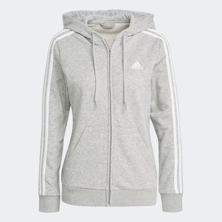 Essentials French Terry 3-Stripes Full-Zip Hoodie