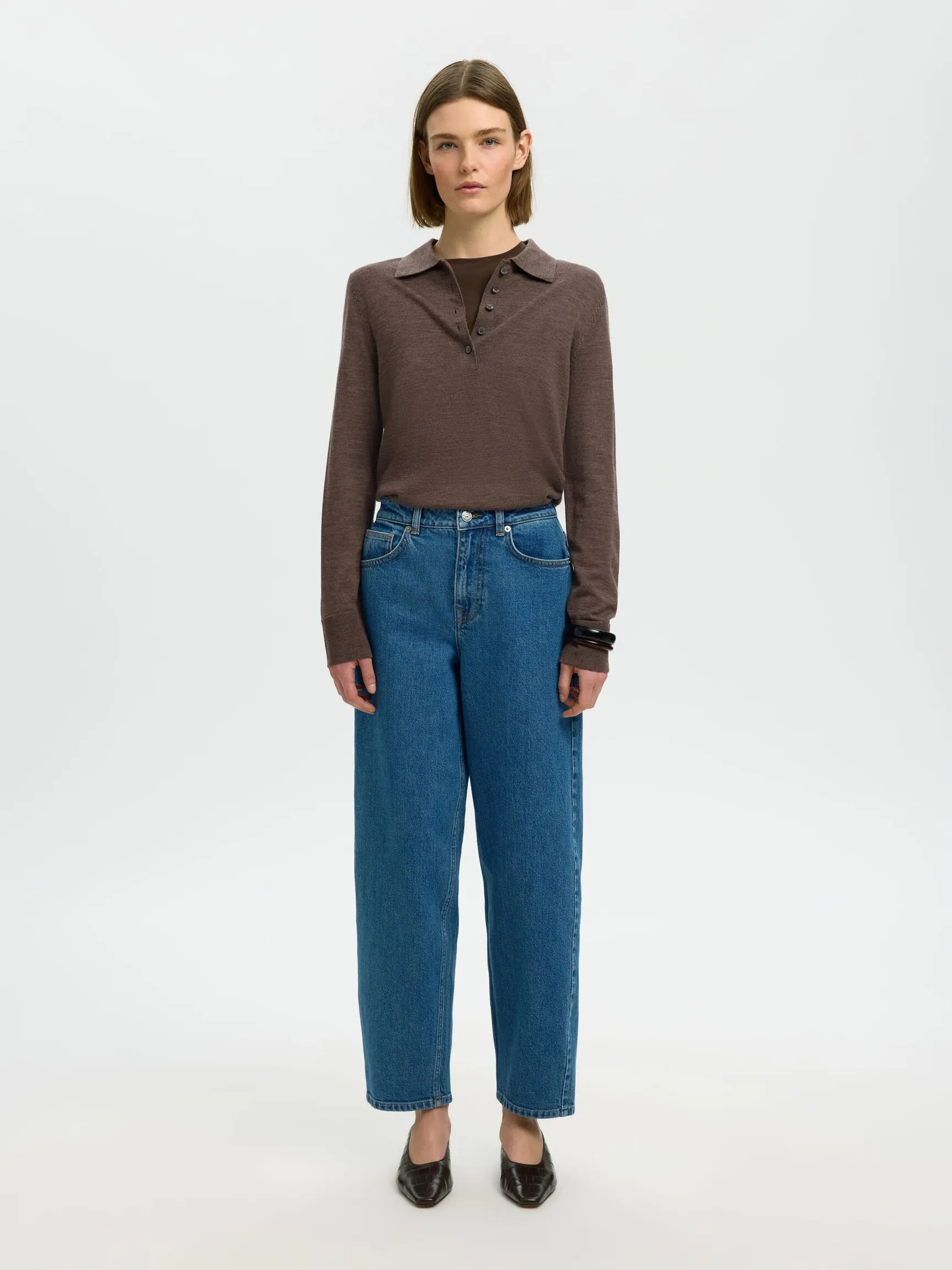 100 % MERINOULL STRIKKET POLOSKJORTE