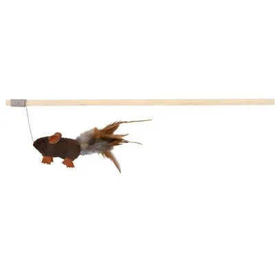 Trixie Canne à pêche souris avec plumes
