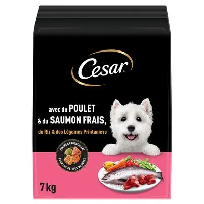 Cesar Adult avec poulet, saumon et légumes