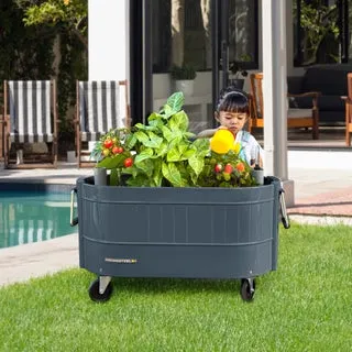 Permasteel Rolling Self-Watering Garden Bed
