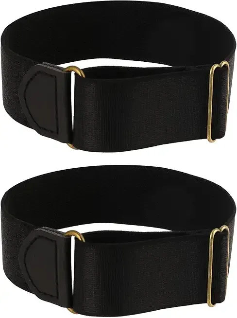 salbsever Elastic Black Arm Band Sleeve Garters Stretchy Adjustable Anti-Slip Shirt Long Sleeve Holders Armband for Men